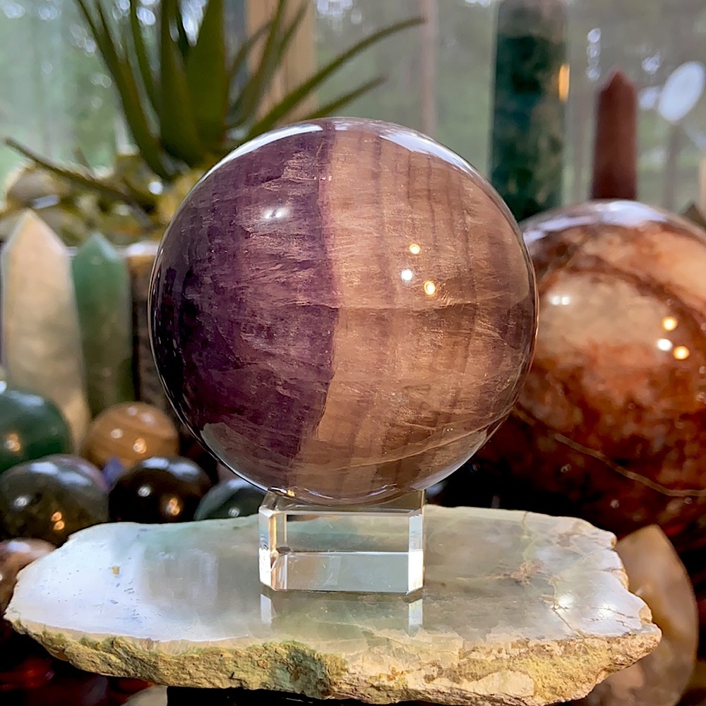 Purple Fluorite Crystal Sphere! Incredible! Watch The Video! - Picture 6 of 11